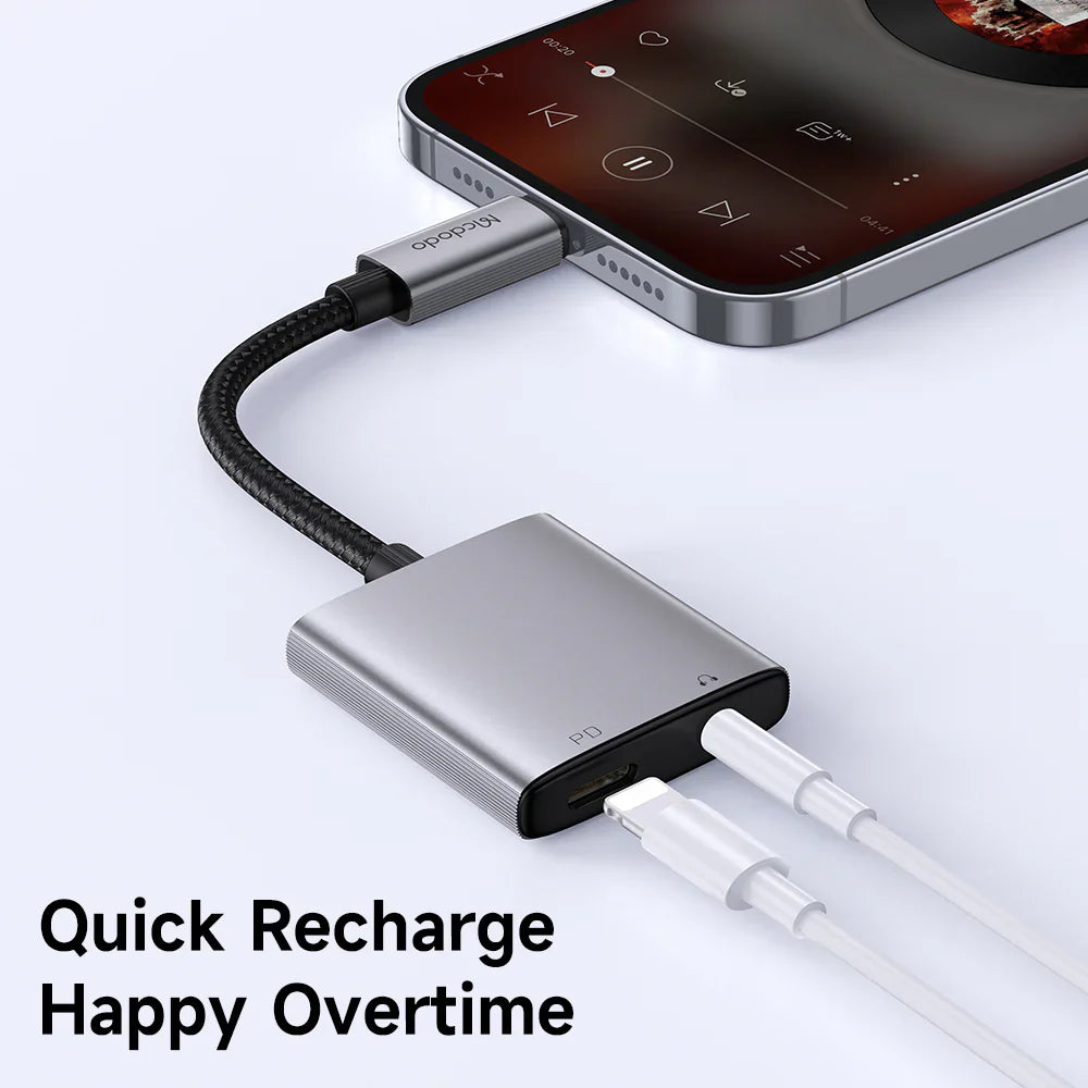 Mcdodo 2 in 1 Model _ CA-554 Audio Adapter Lightning to DC3.5 & Lightning - Techgadz
