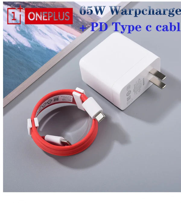 Oneplus 65W Warp USB-C Warp Charger with USB-C to USB-C Cable (Combo) - Techgadz