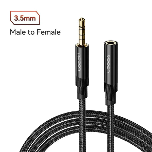 Toocki Hi-Fi Pro 3.5mm Audio Extension Cable (4-Section) Male to Female (1m) - Techgadz