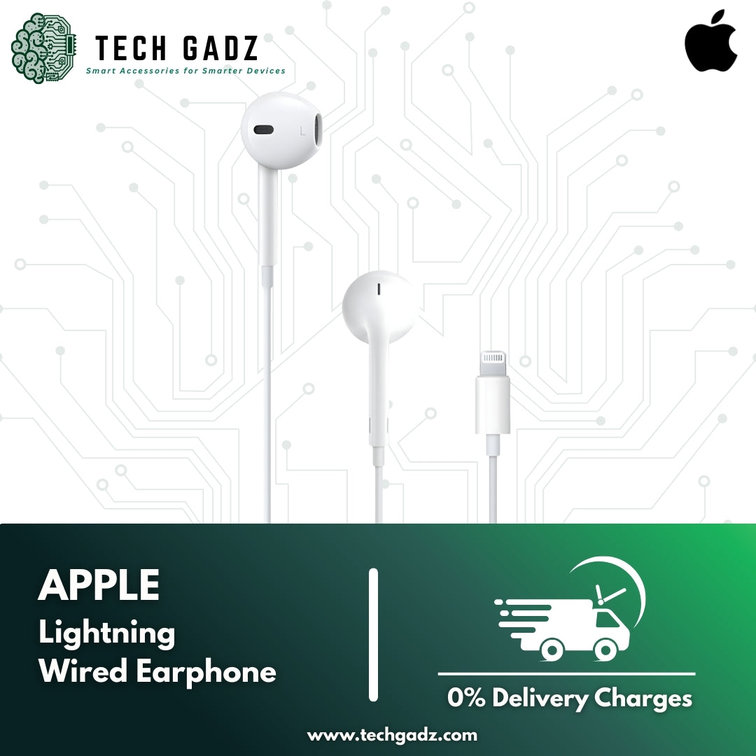 Apple Wired Earphones (Lightning Connector) - Techgadz