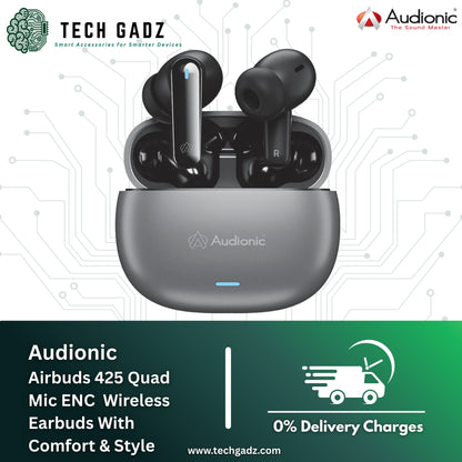 Audionic Airbuds 425 Quad Mic ENC Wireless Earbuds With Comfort & Style - Techgadz