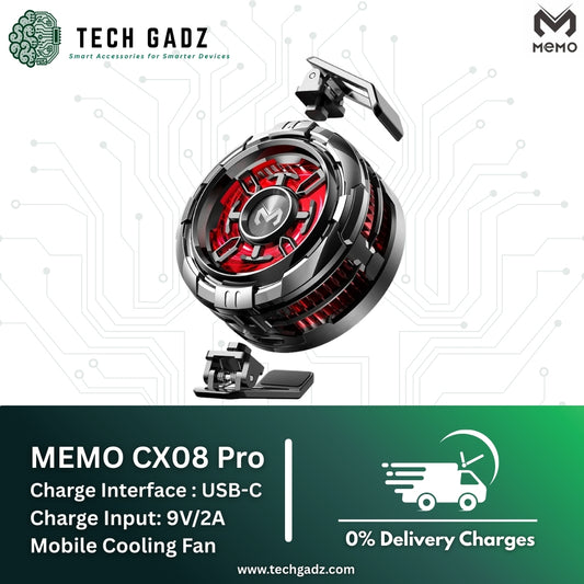 Memo CX08 Pro Frozen Type Mobile Cooling Fan 2 in 1 - Techgadz