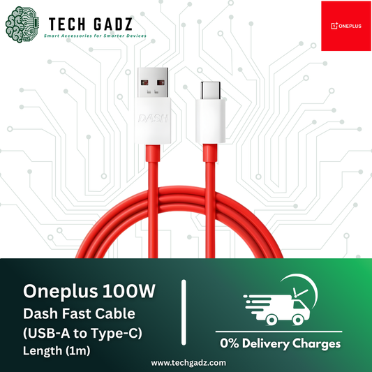 Oneplus 100W Dash Fast Cable (USB-A to Type-C) - Techgadz