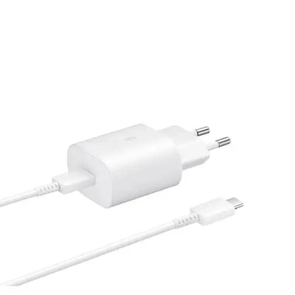 Samsung PD 25W (USB-C) Super Fast Charge Adapter with (Type-C to Type-C) Cable (Combo) - Techgadz