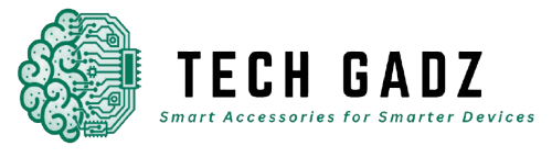 Logo of Tech Gadz with a brain-like design on a white background