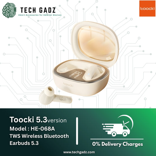 Toocki TWS Wireless Bluetooth Earbuds 5.3version HE-068A - Techgadz