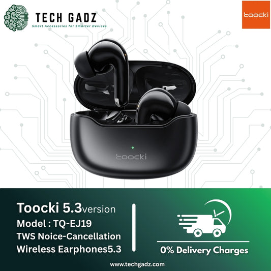 Toocki TWS Noice-Cancellation Wireless Earbuds 5.3version TQ-EJ19 - Techgadz