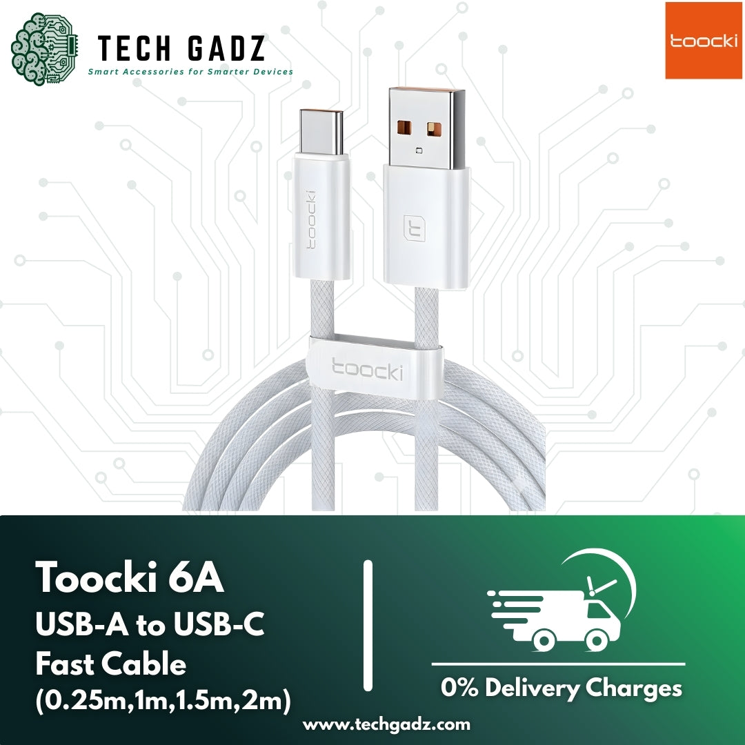 Toocki 6A Fast Charge Cable (USB-A to USB-C) - Techgadz