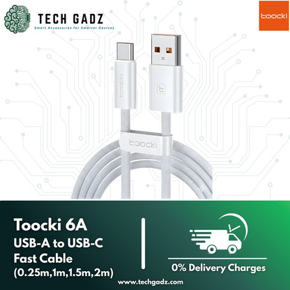 Toocki 6A Fast Charge Cable (USB-A to USB-C) - Techgadz