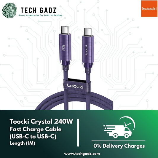 Toocki Crystal 240W Fast Charge Cable (USB-C to USB-C) - Techgadz