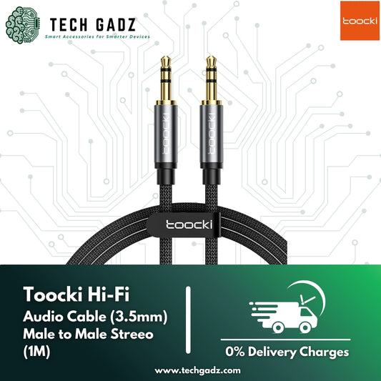 Toocki Hi-Fi Audio Cable (3.5mm) Male to Male (1m) - Techgadz