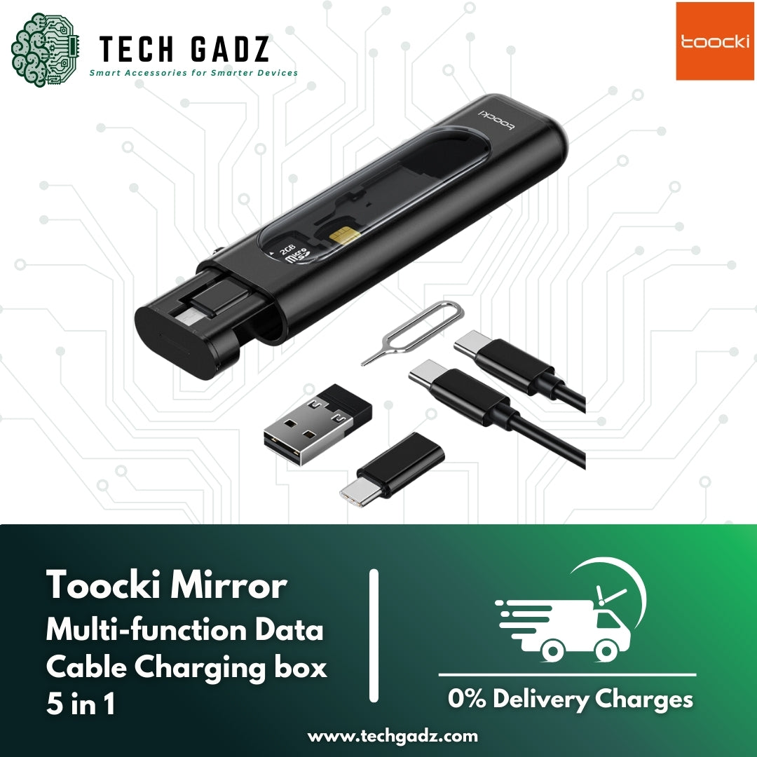 Toocki Mirror Multi-function Data Cable Charging Box 5 in 1 - Techgadz