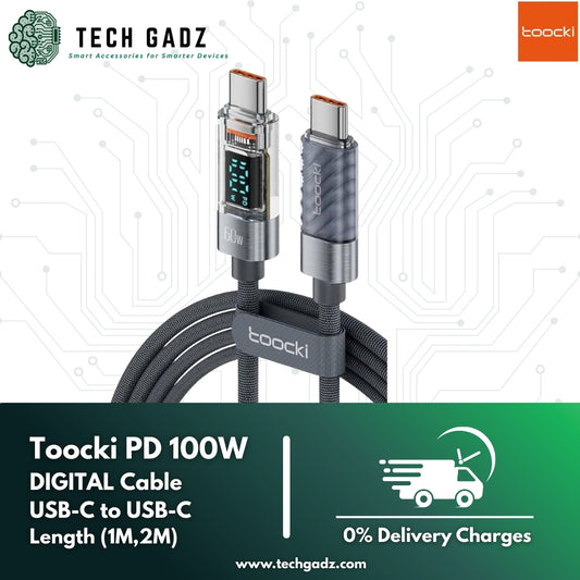 Toocki PD 100W Digital Cable (USB-C to USB-C) - Techgadz