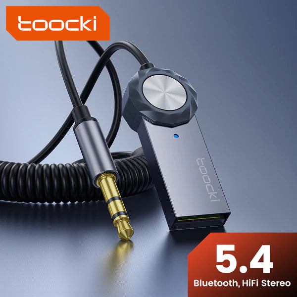 Toocki Bluetooth USB to 3.5mm Car Audio AUX Kit 5.4 Version - Techgadz