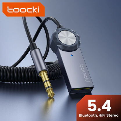Toocki Bluetooth USB to 3.5mm Car Audio AUX Kit 5.4 Version - Techgadz